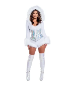 J-Valentine, Inc CH310 - Fur Trimmed Hooded Romper BOTTOMS