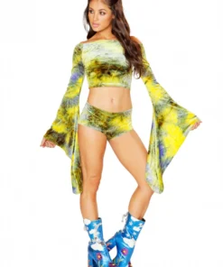 J-Valentine Catalog FF115 - Long Sleeve Tie Dye Gypsy Sleeve Top TOPS