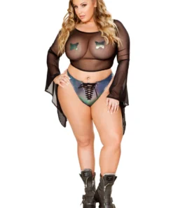 J Valentine FF118 - Mesh Gypsy Sleeve Top