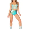 J-Valentine Catalog FF910 - Foil High Waist Short BOTTOMS
