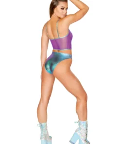 J Valentine FF181 - HOLOGRAPHIC COATED MESH TANK TOPS