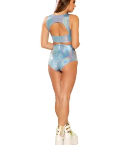 J Valentine FF265 - HOLOGRAPHIC HIGH-WAIST SHORT BOTTOMS
