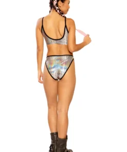 J Valentine FF264 - METALLIC HIGH-WAIST BOTTOM BOTTOMS