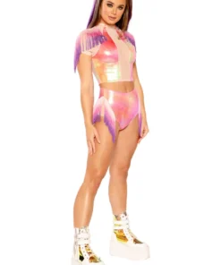 J Valentine BOTTOMS FF273 - OMBRE FRINGE HIGH-WAIST SHORT