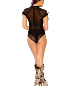 J Valentine FF278 - LACE-UP SHOULDER BODYSUIT