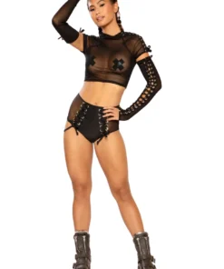 J Valentine BOTTOMS FF282 - LACE-UP SHORT