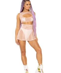 J-Valentine, Inc BOTTOMS FF336 - Mesh Skater Skirt