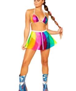 J-Valentine, Inc FF379 - Pinwheel Vinyl Skirt BOTTOMS