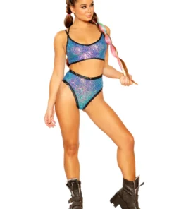 J-Valentine, Inc FF382 - High-Leg Sequin Short