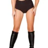 J Valentine BOTTOMS FF693 - Solid Faux Suede High-Waist Shorts