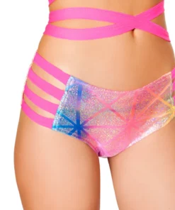 J Valentine FF923 - Metallic No Seam Strappy Shorts BOTTOMS