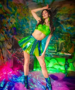 J-Valentine, Inc Skirts FR120 - Vinyl Pleated Skirt