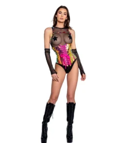 J-Valentine, Inc ONE PIECES FR146 - Holographic Dot Mesh Bodysuit
