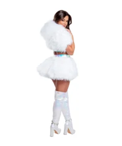 J-Valentine, Inc FR151 - Light-Up Faux Fur Belted Skirt BOTTOMS