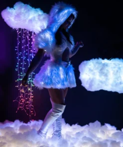 J-Valentine, Inc FR151 - Light-Up Faux Fur Belted Skirt BOTTOMS