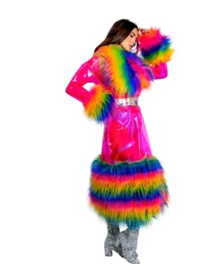 J-Valentine, Inc Jackets | Coats FR158 - Rainbow Vibrations Trench With Sour Candy Belt