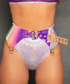 J-Valentine, Inc ACCESSORIES FS120 - Holo Vinyl Garter Belt