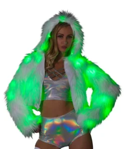 J-Valentine, Inc CL524 - Light-Up Hooded Cropped Jacket