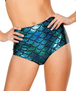 J Valentine BOTTOMS CC401 - Scale High Waist Mermaid Shorts