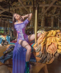 J-Valentine, Inc FF395 - Holographic Faux Leather Waist Cincher