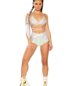 J Valentine FF265 - HOLOGRAPHIC HIGH-WAIST SHORT BOTTOMS